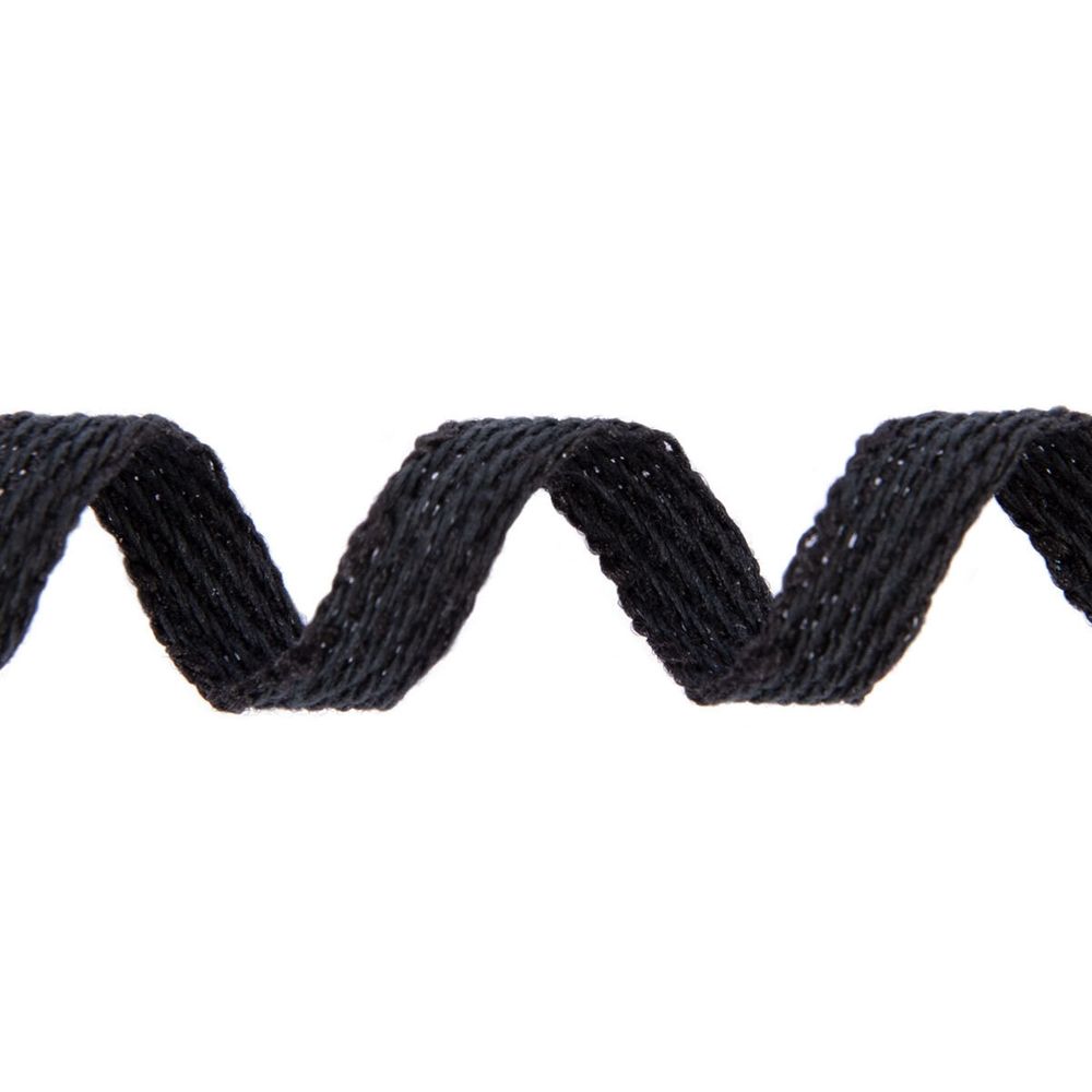 Тесьма (лента) киперная (100% х/б) 5 мм / 100 метров, черный, Gamma ЛКЭ (5чх/5хх-100) цв