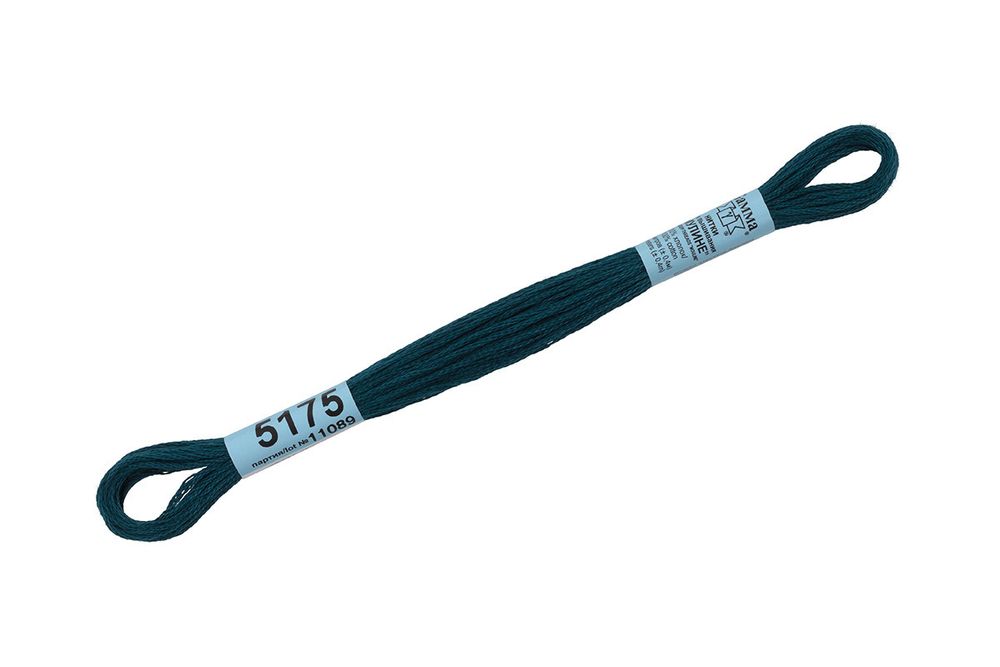 Мулине Gamma 100% хлопок, цв.5175 т.т.мор.волна, 24 мотка по 8 метров