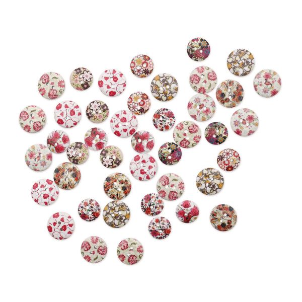 Украшения декоративные пуговицы деревянные Цветочки-лепесточки №8, 15-18 мм, 100 шт