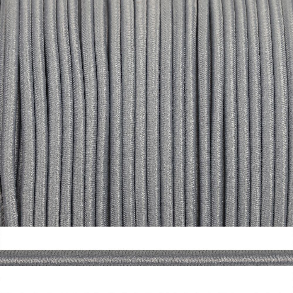 Резинка шляпная (шнур эластичный) ⌀3.0 мм / 100 метров, цв.F317 серый