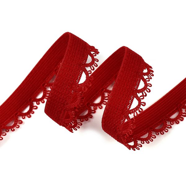 Резинка бельевая (ажурная) 15.0 мм / 50 метров, S059 т.красный