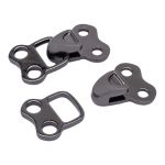 Крючки пришивные декоративные 14х24 мм, pewter, олово, чер.никель, 12 шт