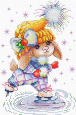 Набор для вышивания нитками МП Студия (Жар-птица), Модная фигуристка 21х14 см