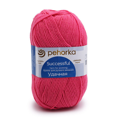 Пряжа Пехорка Удачная / уп.5 мот. по 100 г, 250 м, 11 ярко-розовый