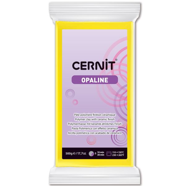 Полимерная глина запекаемая Cernit Opaline, 500 г, 717 желтый