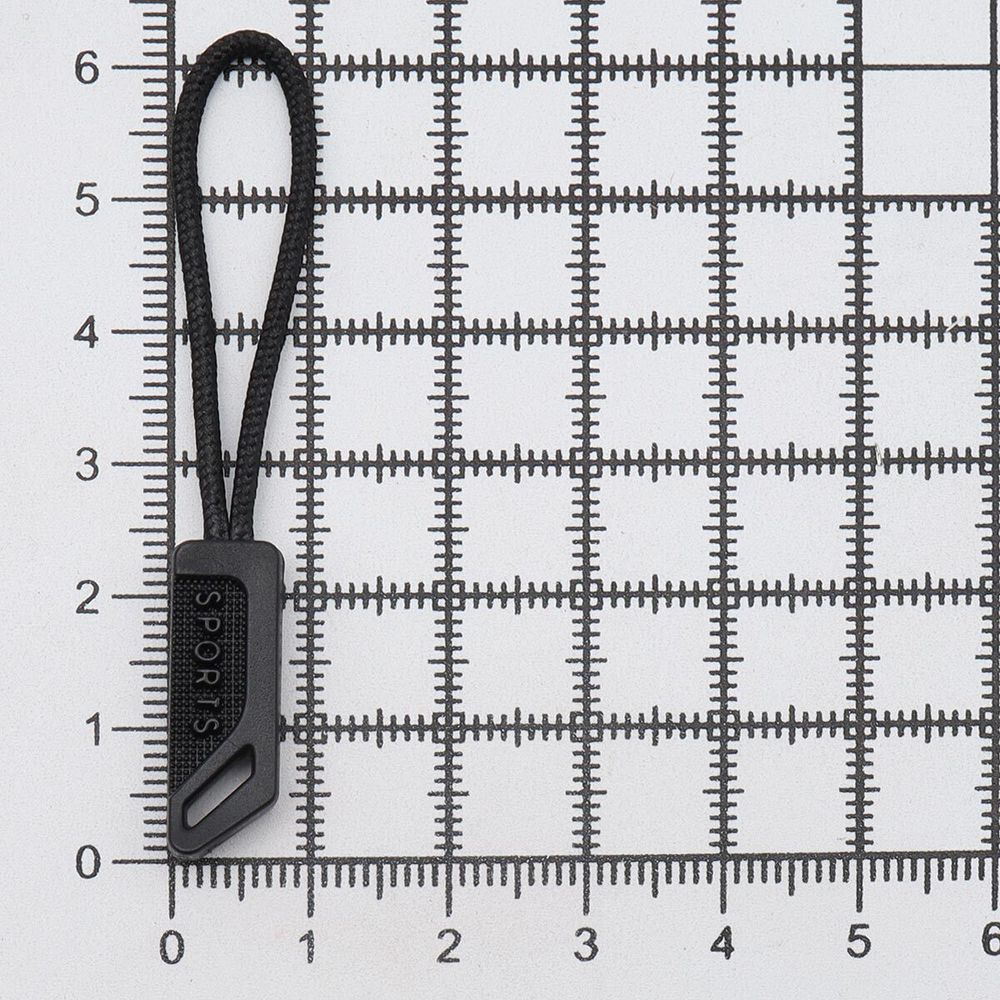 Пуллер для молнии 8х65мм (черный), ГЛН2300, 50 шт