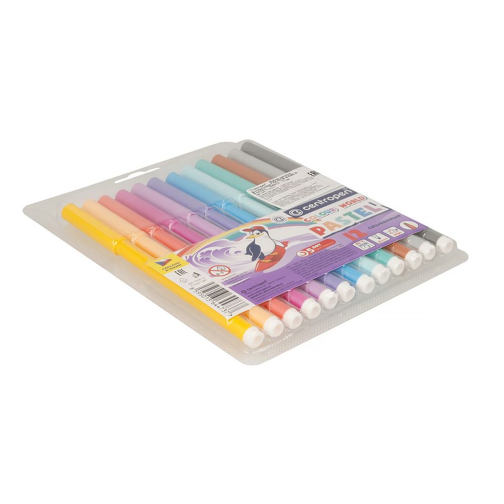 Набор цветных фломастеров COLOUR WORLD PASTEL 7550/12 12 цв, 7550/12, Centropen 7550/12