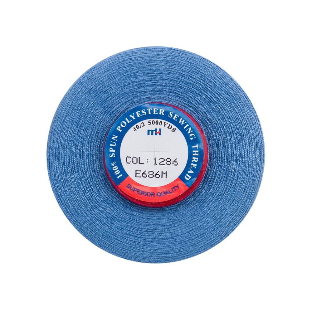 Нитки швейные Euron mH 40/2, 5000 ярд, 1286 темно-голубой, 1 катушка