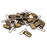 Клипса для подтяжек гладкая 35.0 мм, металл, уп.20 шт, New Star, антик