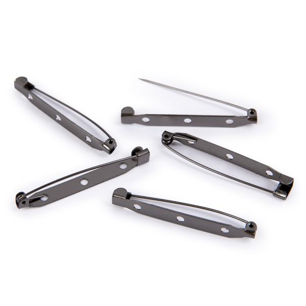 Заготовки для броши 4.5 см, 50±3 шт, №03 черн.никель, Zlatka DC-317