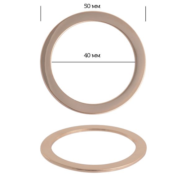 Кольцо литое металл in ⌀40 мм (50 мм внешн.), 2C1071.1 цв. золото уп. 10 шт