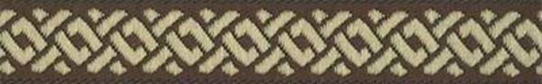 Лента (тесьма) жаккардовая 16.0 мм / 10±0.5 метров, коричневый, Gamma TRJ-05