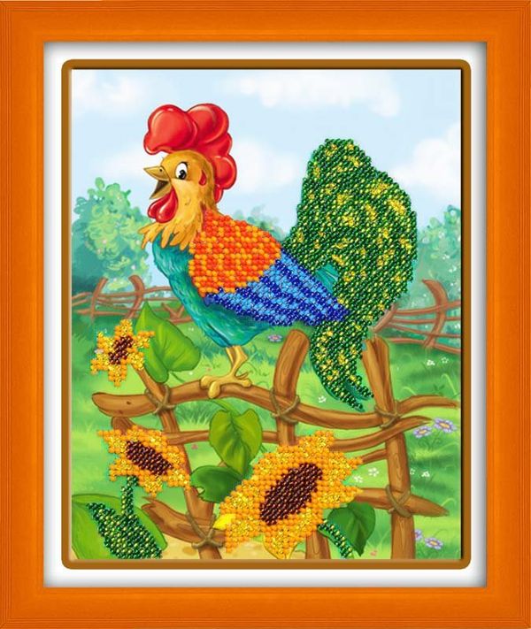 Набор для вышивания бисером Паутинка, Петя-Петушок 13,5х18 см