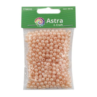 Бусины пластик (жемчуг) ⌀5 мм, 25 г, Astra&Craft, 006 NL розовый