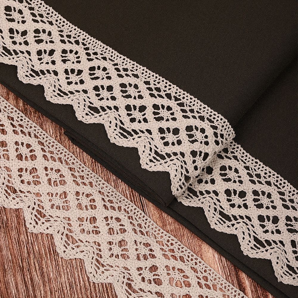 Кружево вязаное (тесьма) 50 мм / 3 метра, хлопок, TBY.1003, F307 серый лен