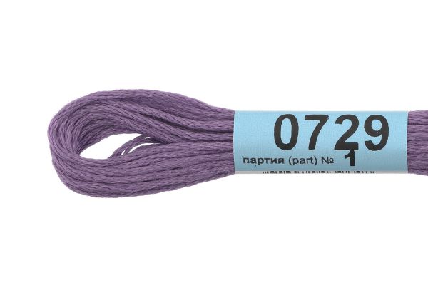 Мулине Gamma 100% хлопок, цв.0729 фиолетовый, 24 мотка по 8 метров