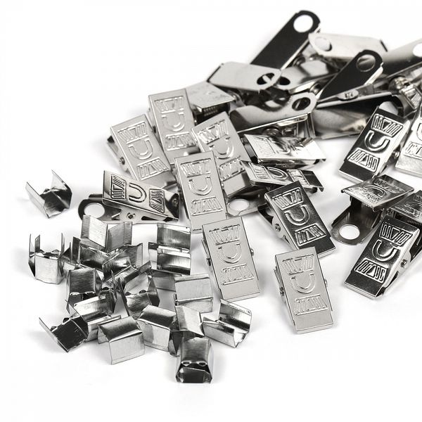 Держатель для бейджика с пружиной цв.никель+ клипса уп.50 шт, 985966