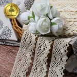 Кружево вязаное (тесьма) 30 мм / 10 метров, диз. 298, цв.35 кремовый, Kruzhevo