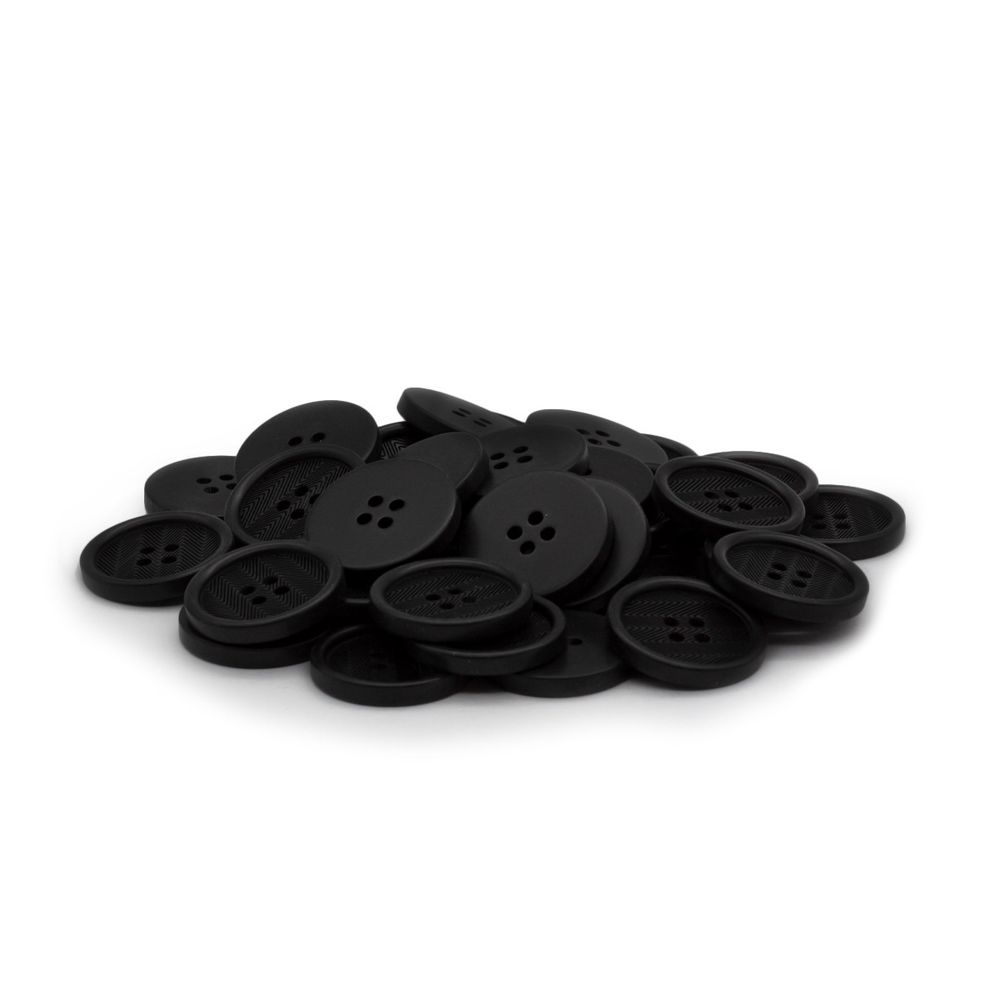 Пуговицы 4 прокола 40L (25мм), (Blk-200 (черный)), 36 шт