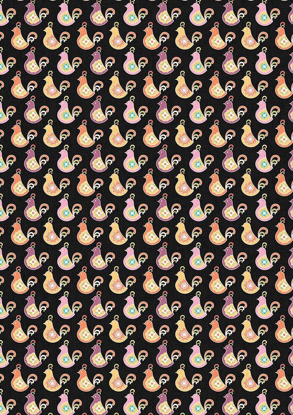 Ткань для пэчворка Peppy Крошки-матрешки, отрез 50х55 см, 146 г/м², КМ-06 черный, Peppy