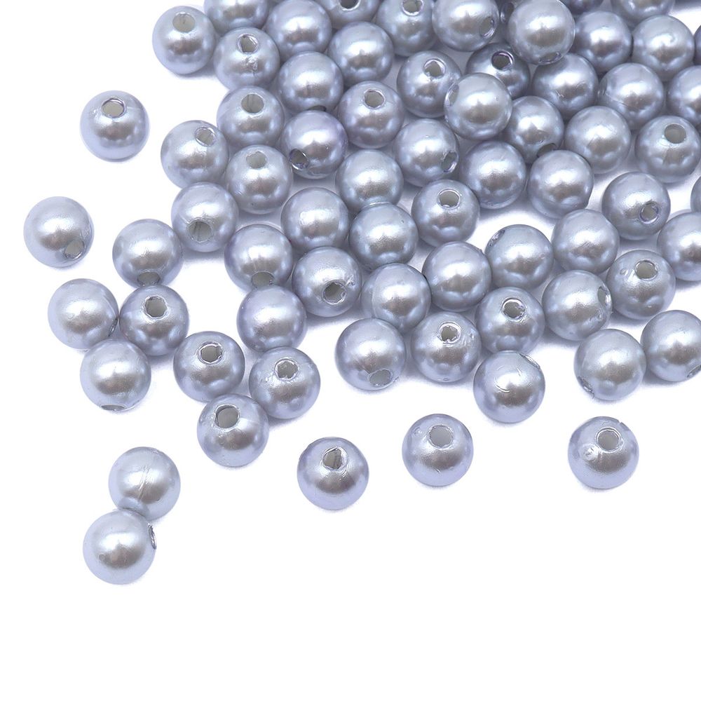 Бусины пластик (жемчуг) ⌀8 мм, 25 г, Astra&Craft (MH.КР.08.029.02 серый)