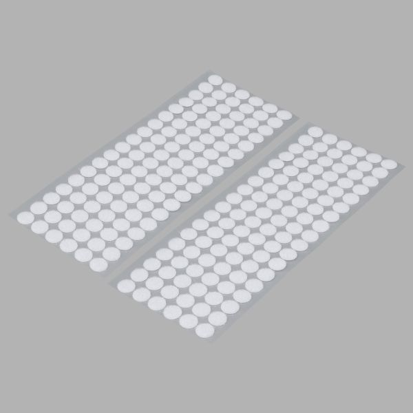 Лента контактная липучка (велкро) клеевая круг ⌀15 мм, 108 пар (2 листа), белый, качество 