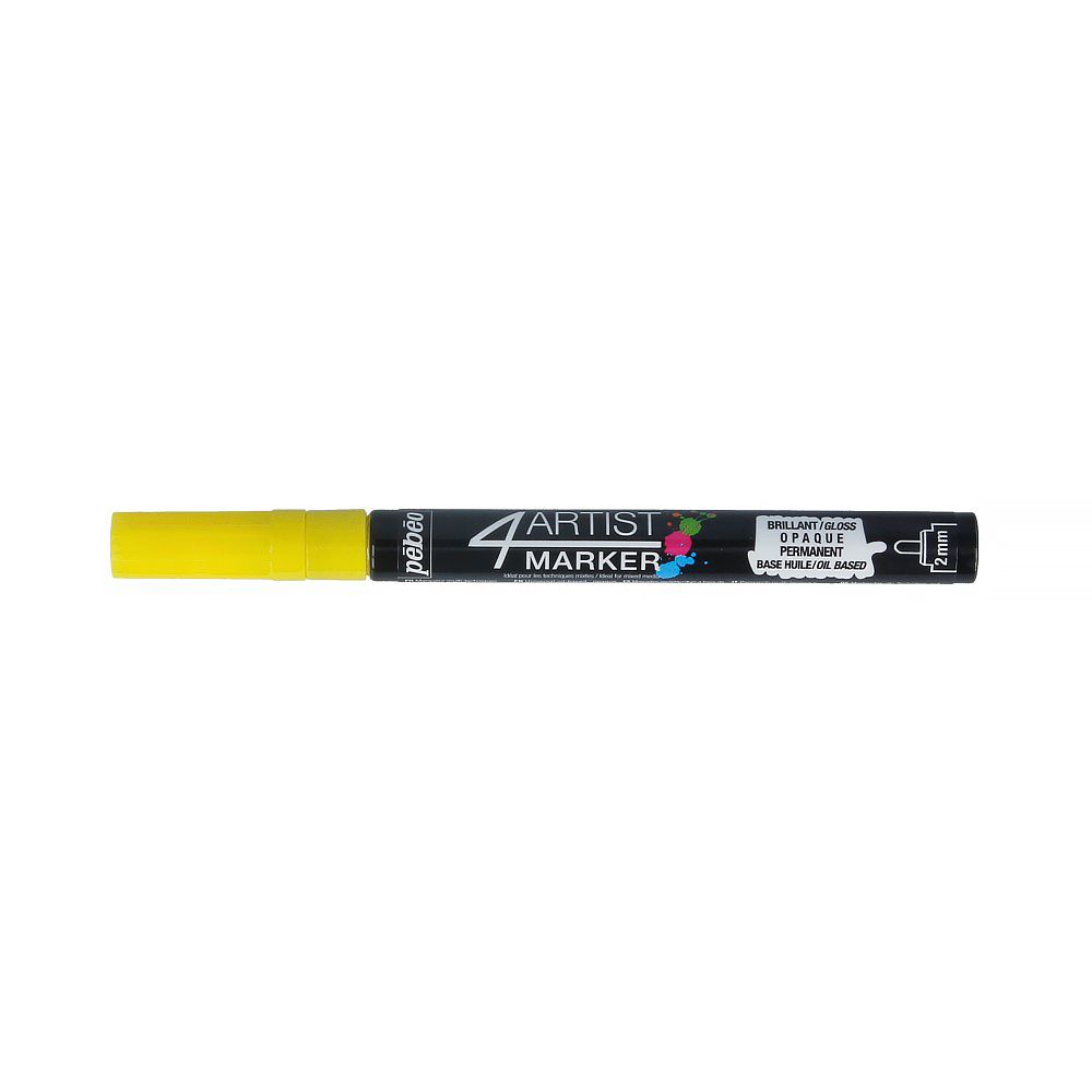 Маркер художественный 4Artist Marker на масляной основе 2 мм, перо круглое 6 шт, 580002 желтый, Pebeo
