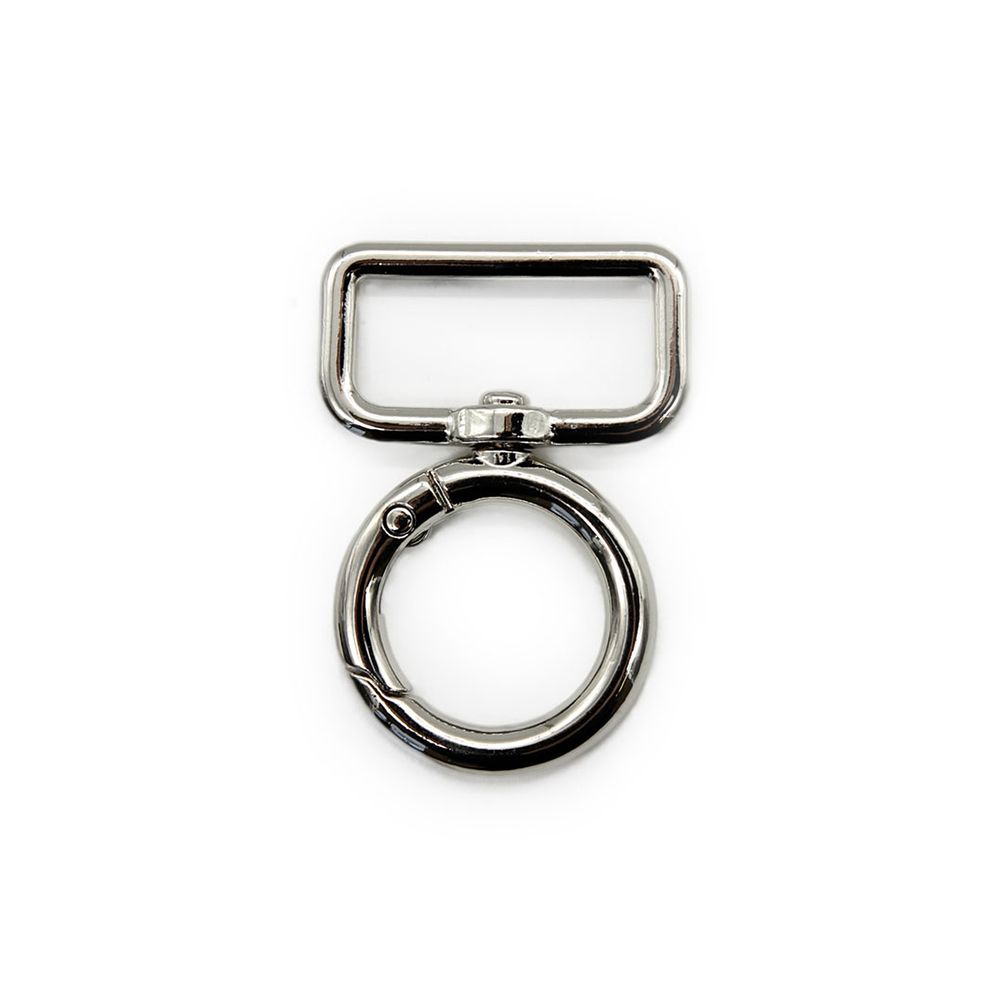 Карабин металл 25.0 мм, никель, 4 шт