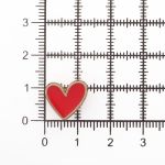 Пуговицы на ножке фигурная Сердце 20L (13мм), металл (Red/G (красный/золото)), MEs-2012, 36 шт