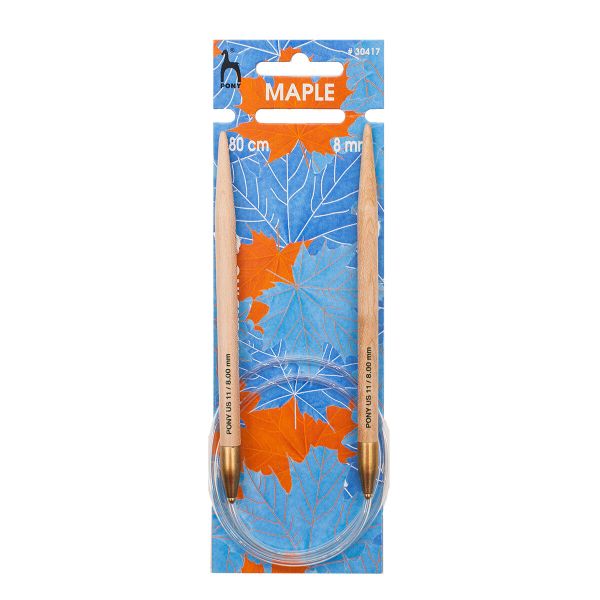 Спицы круговые Pony Maple ⌀8.0 мм, 80 см, клен, 30417