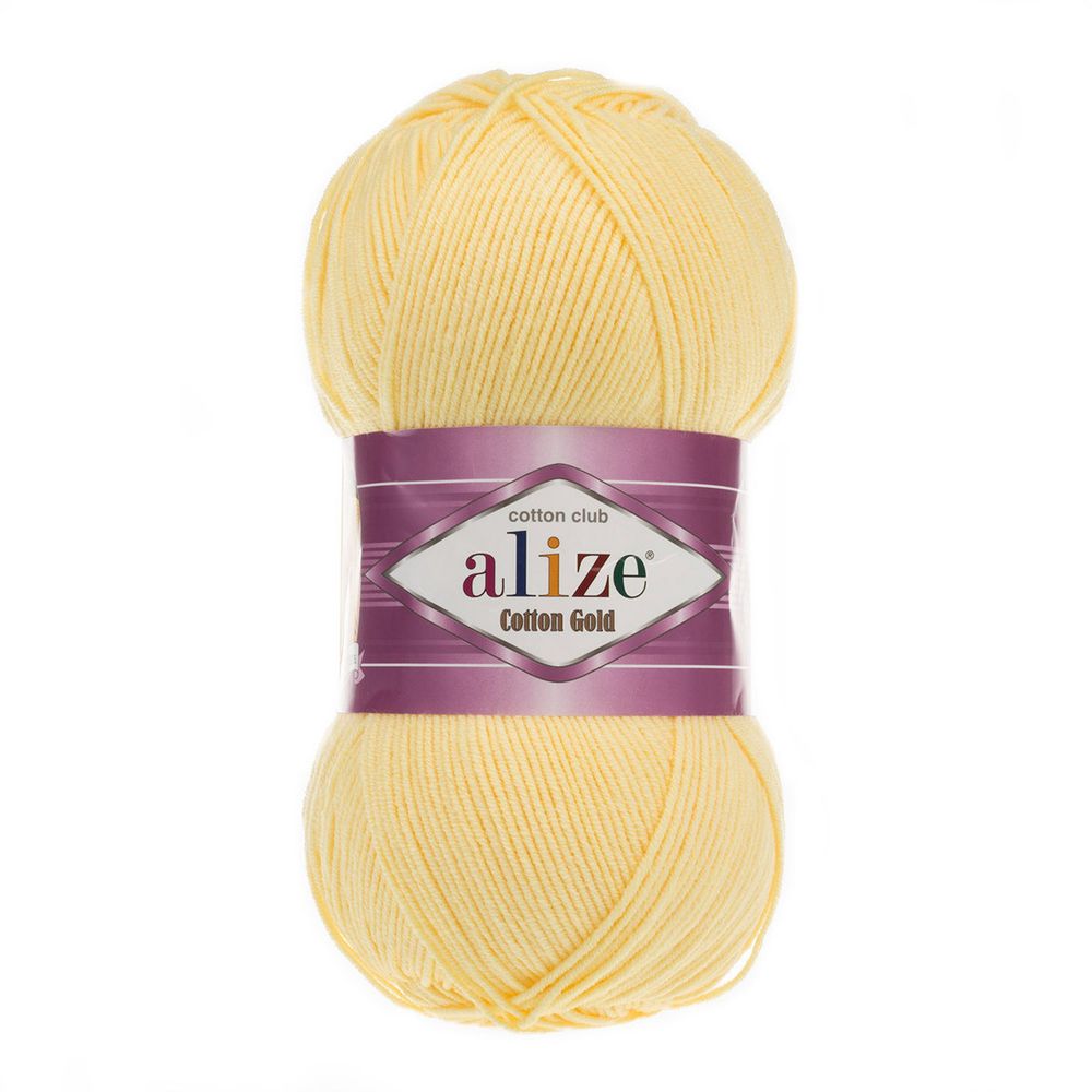 Пряжа Alize (Ализе) Cotton Gold / уп.5 мот. по 100 г, 330м, 187 светлый-лимон A