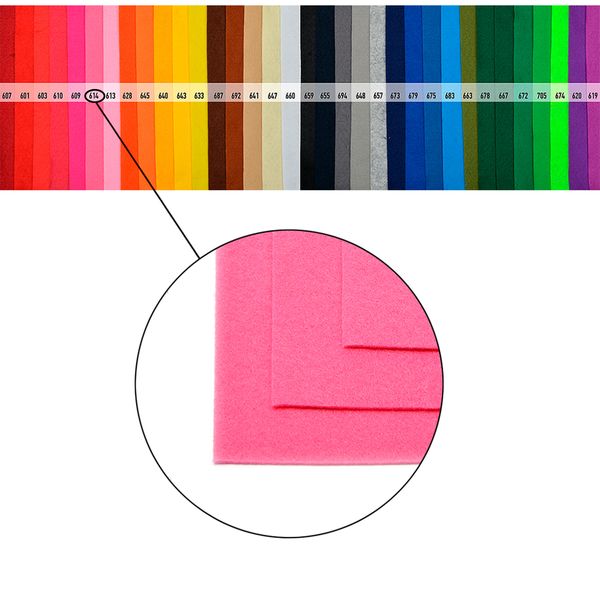 Фетр листовой жесткий 1.0 мм, 20х30 см, 10 шт, цв. 614 розовый