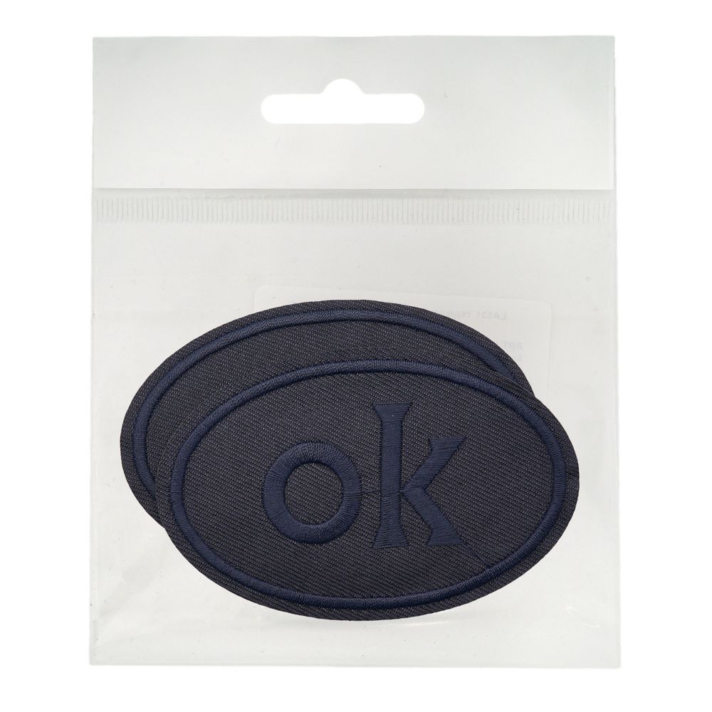 Термоаппликация овал OK 92х60мм (Blue2 (синий2)), 2 шт, LA560