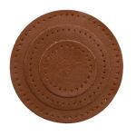 Набор заплаток пришивных из кожи, круг ⌀4см, 6см и 8см, с перфорацией, 3 шт, 100% кожа (02 светло-коричневый), 9401