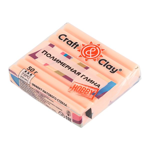 Полимерная глина эффект матового стекла 50 г, 1410 персиковое дерево, Craft&Clay CCH