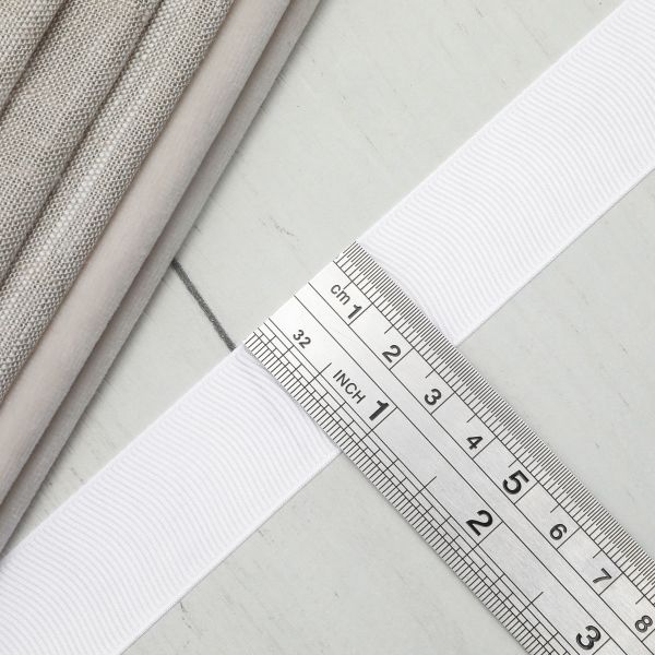 Лента репсовая (в рубчик) 25.0 мм, 001 белоснежный, уп.18,28 м