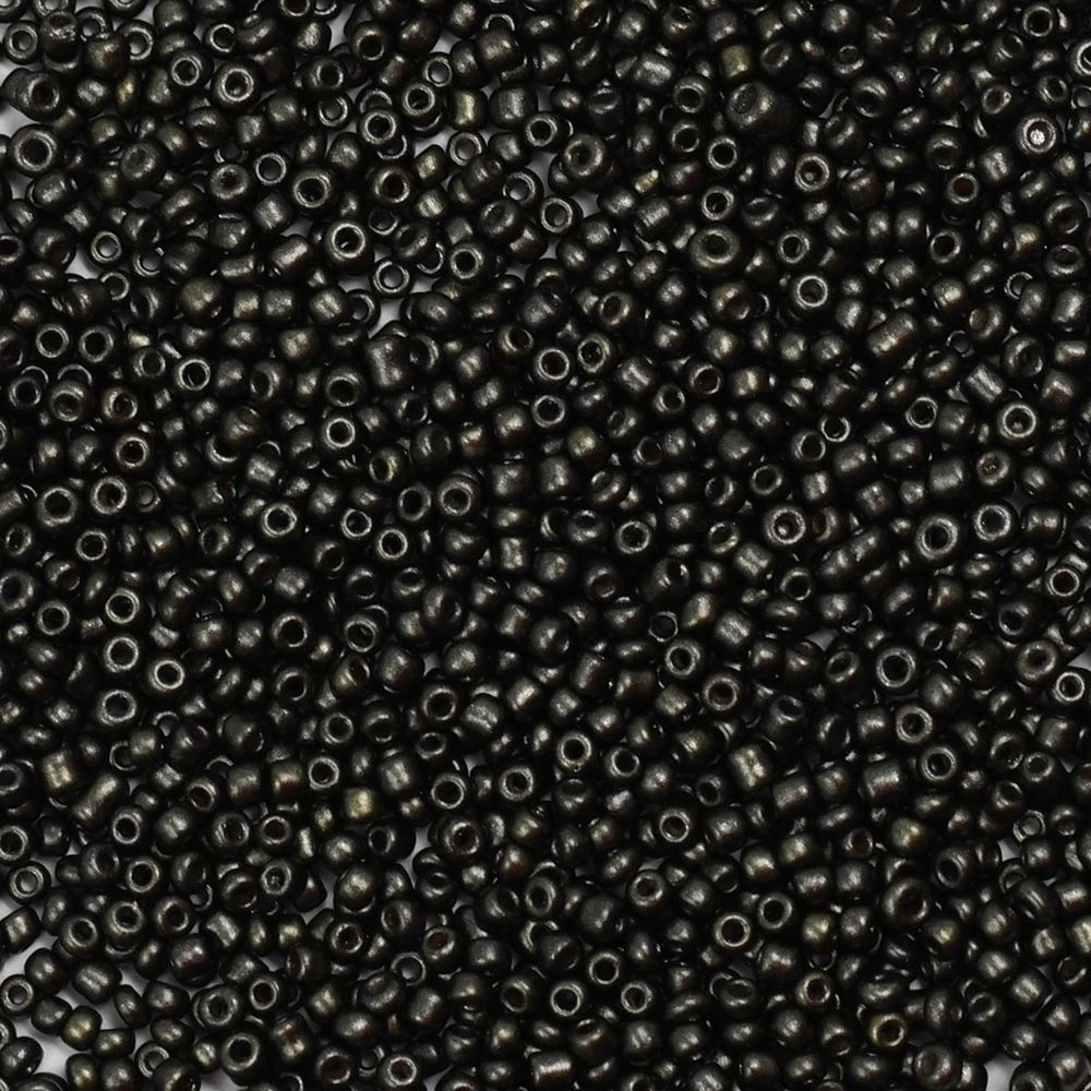Бисер Astra&amp;Craft 11/0 (2.1 мм), 200 г (10х20 г), цв. 924 т. серый/непрозрачный, матовый