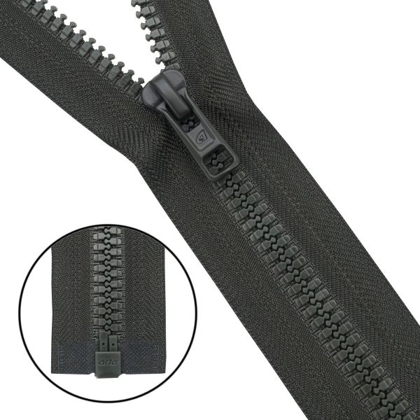 Молния трактор Arta Т6 (6 мм) 1 зам., разъем., 60 см, (2076), A237 т.хаки, НОВЫЙ МАТОВЫЙ ЗАМОК, уп.50 штук