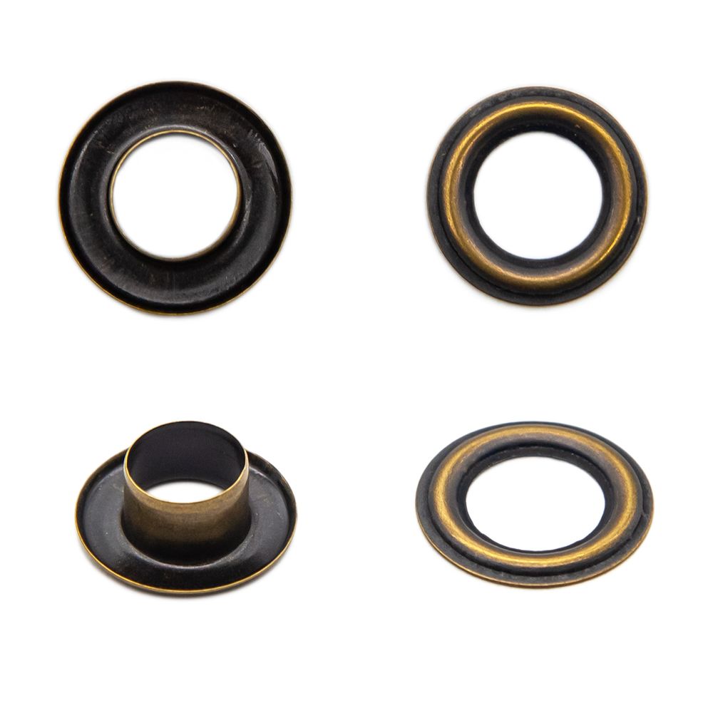 Люверсы металл ⌀_8.0 мм (внутр.), латунь, цв.латунь плоский, 50 шт, BIG