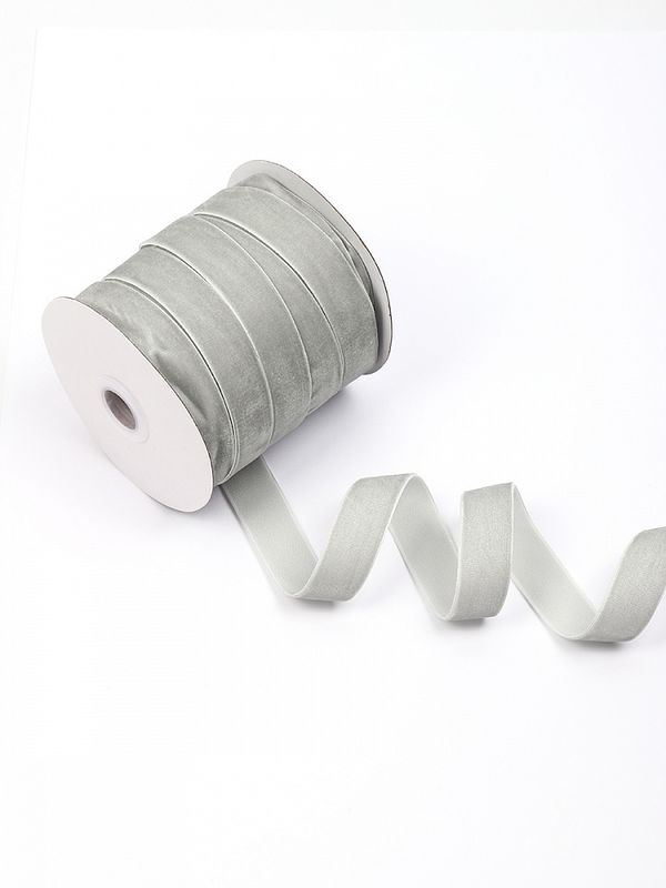 Лента бархатная (тесьма) 20.0 мм / 22.86±1 метров, арт.20VR88 нейлон цв.серый