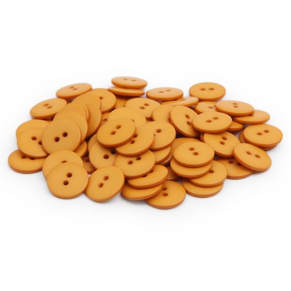 Пуговицы 2 прокола 28L, 18 мм, (Mustard (горчичный)) NE63, 72 шт