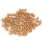 Зажимные бусины 3 мм, 100 шт/уп, Астра, золото