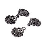 Крючки пришивные декоративные 37х17 мм, pewter, 10 шт