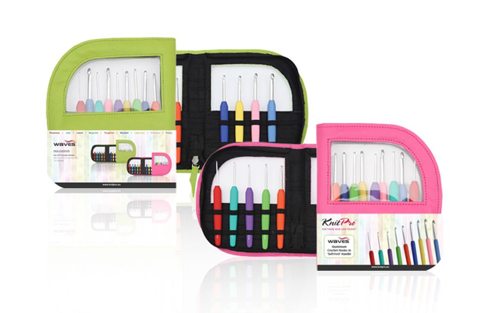 Набор крючков Knit Pro Waves алюминий, пластик, 9 видов крючков в наборе, 30921