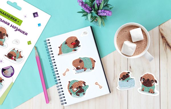 Наклейки декоративные Фрея ALVN-114, Мопсы, 14х19.5 см