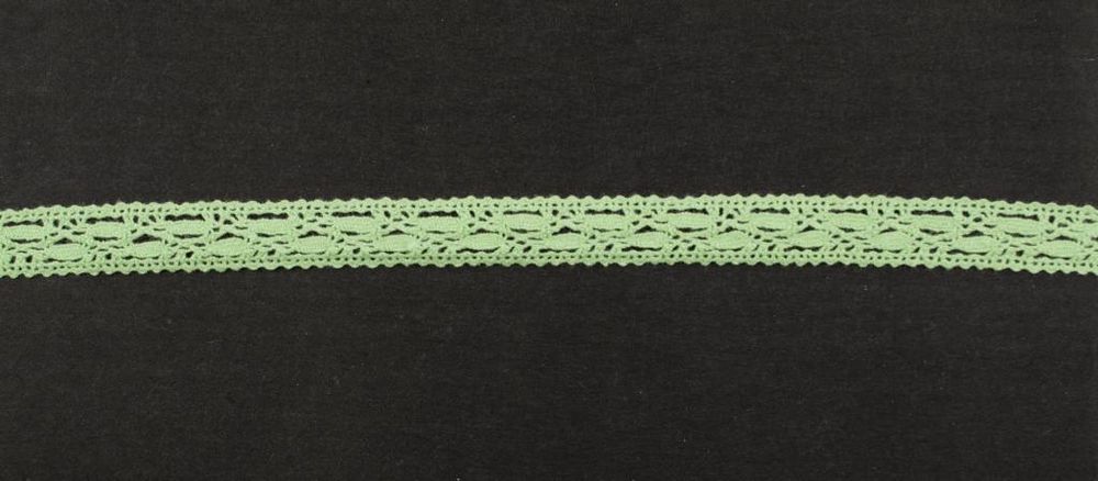 Кружево вязаное (тесьма) 16 мм цв.салатовый, Alfa, 25 метров, AF-159-068