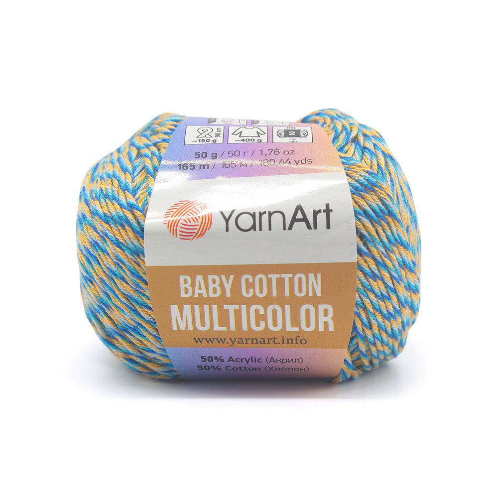 Пряжа YarnArt (ЯрнАрт) Baby cotton multicolor / уп.10 мот. по 50 г, 165 м, 5211