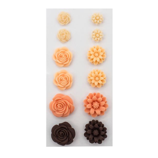 Набор объемных, самоклеящихся цветов, 12 шт, Астра, ARS2078