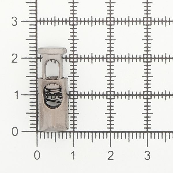 Фиксатор (зажим) для шнура металл 20х8 мм, ⌀3.5 мм, металл (чер.никель), 20 шт