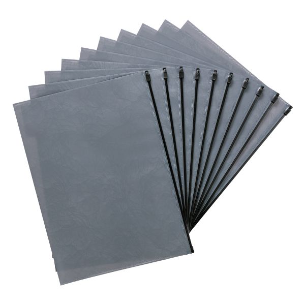 Папка-конверт на ZIP-молнии A4 180 мкм волокно, 10 шт, серый ЕС21123015, Expert Complete ЕС21123015